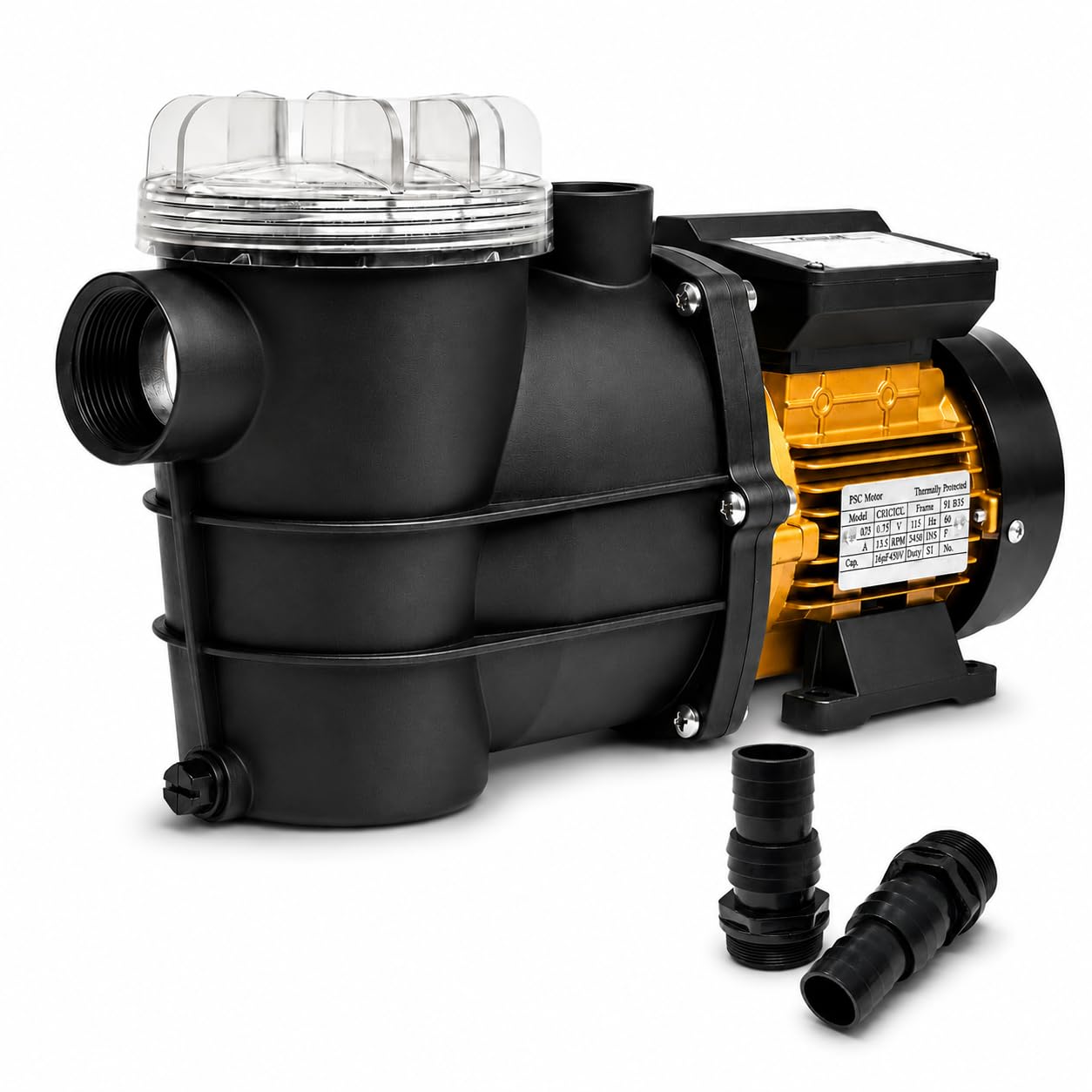 XtremepowerUS front view of pump showing inlet outlet and housing for easy identification and installation