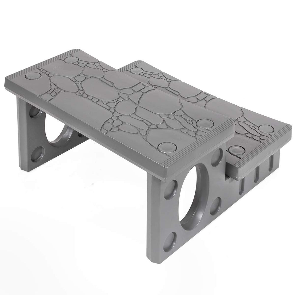 XtremepowerUS steps placed at an RV door for easier boarding and secure footing