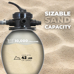 XtremepowerUS tank interior showing correct sand level for reliable filtration