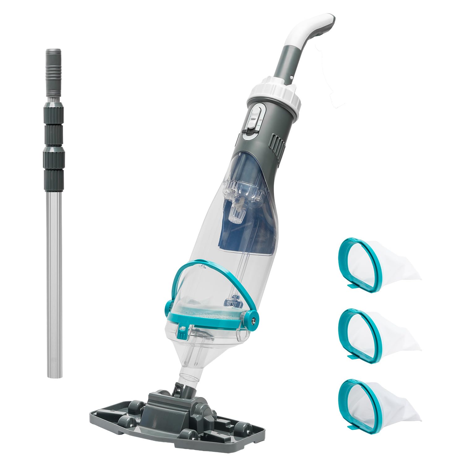 XtremepowerUS front view showing cordless vacuum and ergonomic grip, fast cleaning benefit