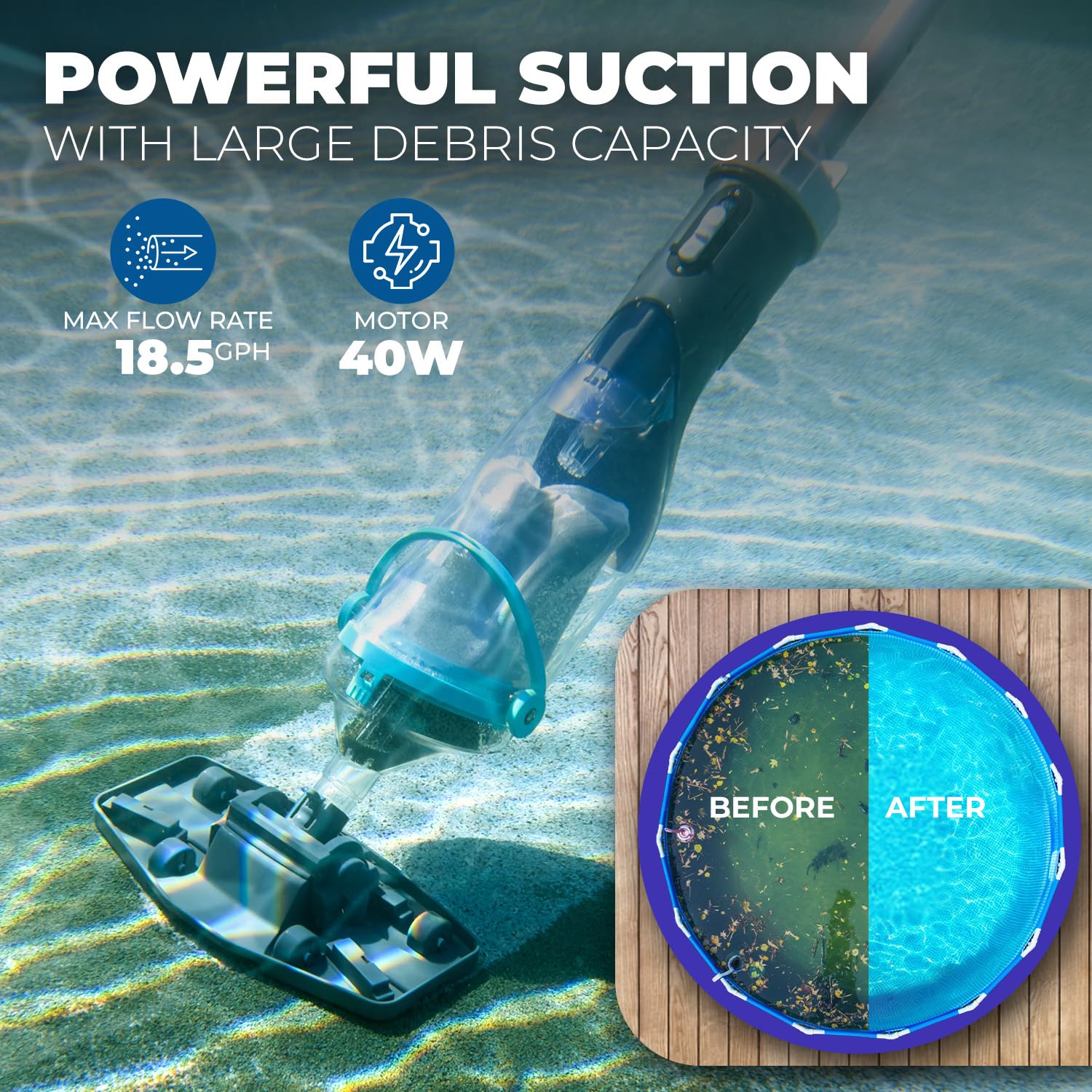 XtremepowerUS telescopic pole extended to full length for better reach and reachability
