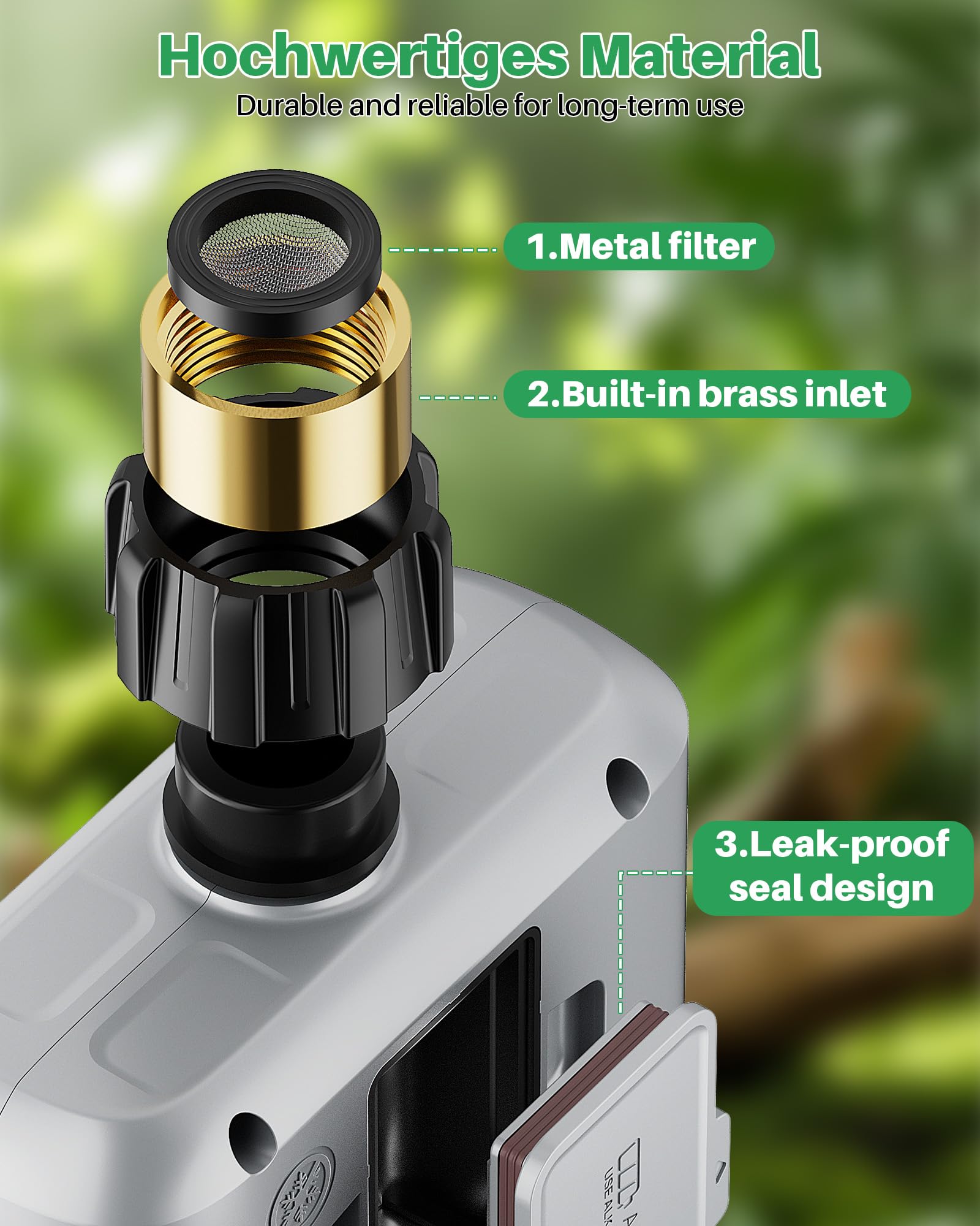 Xtsuen side mounted on garden hose showing easy installation and immediate irrigation control