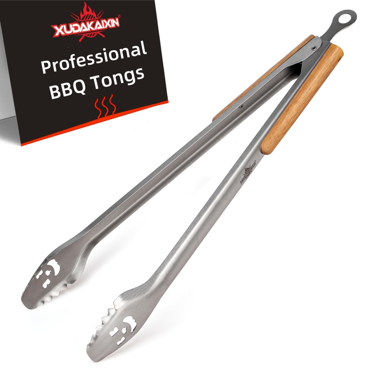 XUDAKAIXIN front view with acacia handle showing grip and polished finish benefit