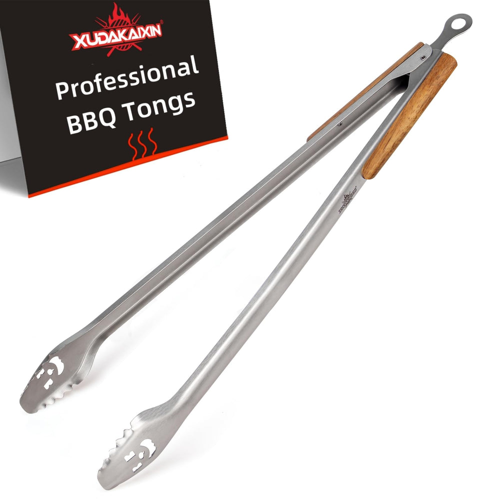 XUDAKAIXIN front view showing full 32-inch tongs for safer fireplace control
