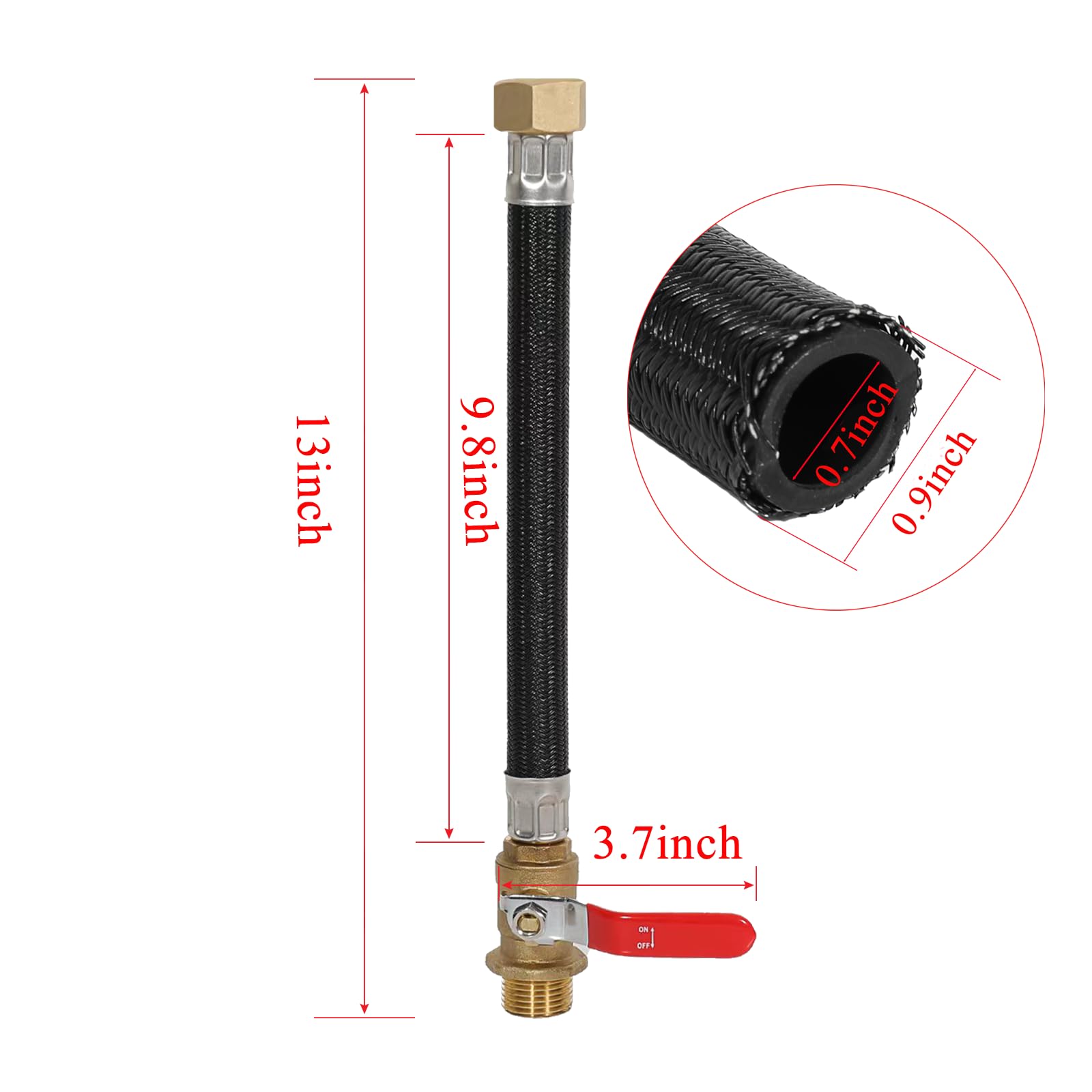 XUESNOF adapter next to ruler, showing compact 0.82ft length benefit