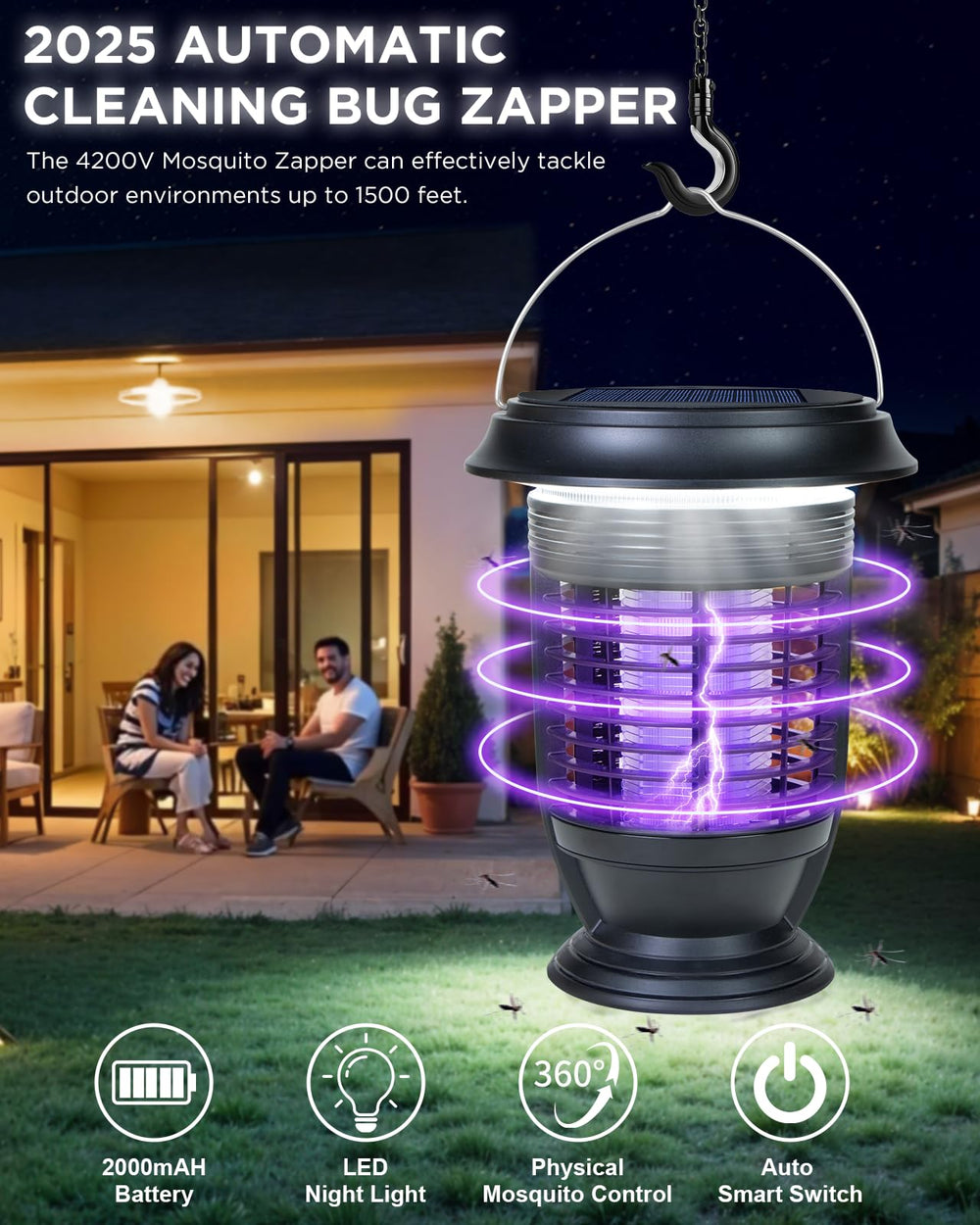 Xuoity solar panel top capturing sunlight for off-grid charging and extended runtime