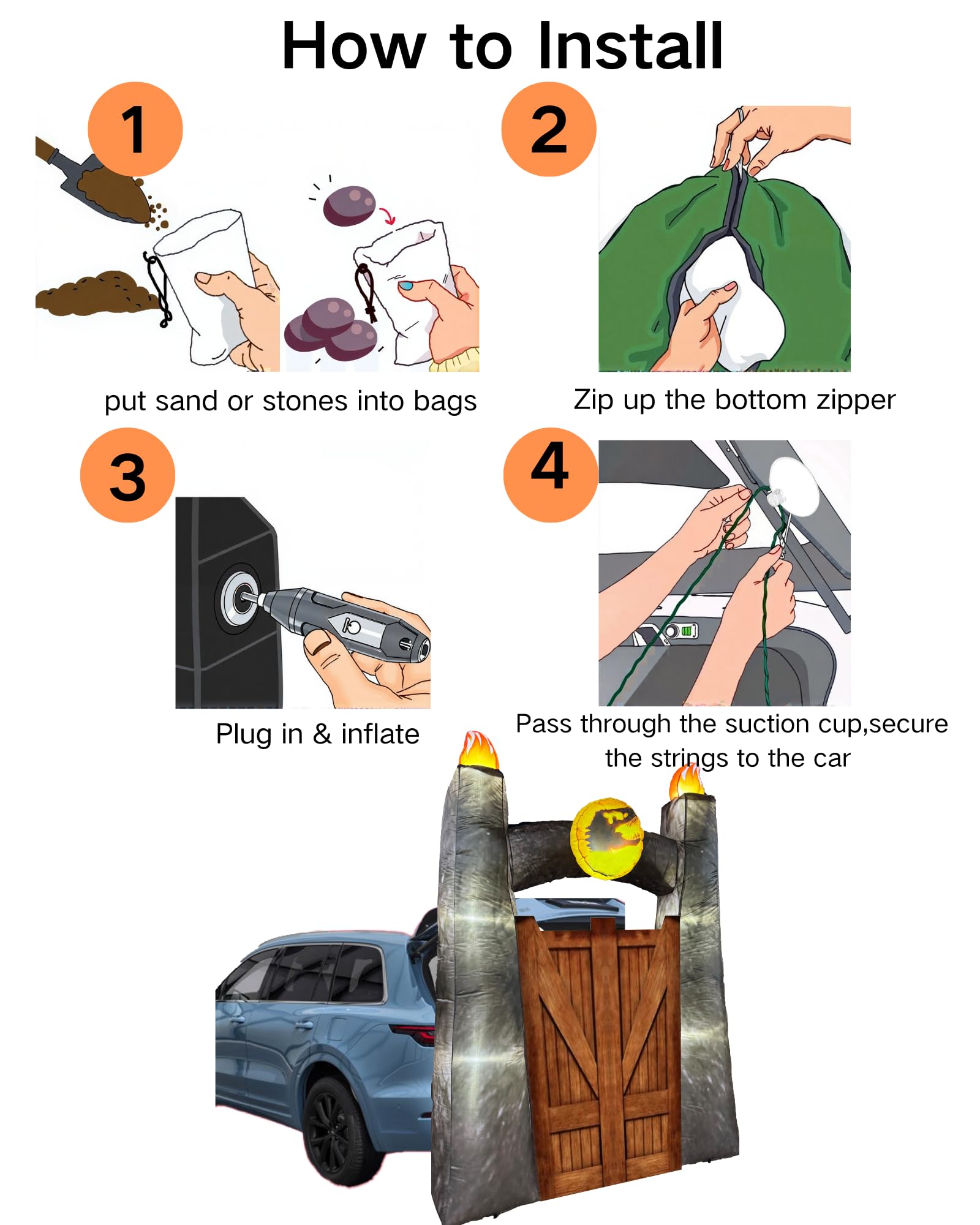 xutengy setup on SUV in use demonstrating easy trunk-or-treat installation