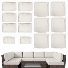 XX xfasd front view of beige cushion covers showing neat fit and fresh look