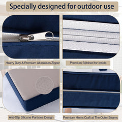 XX xfasd underside with silicone dots showing anti-slip stability on patio furniture