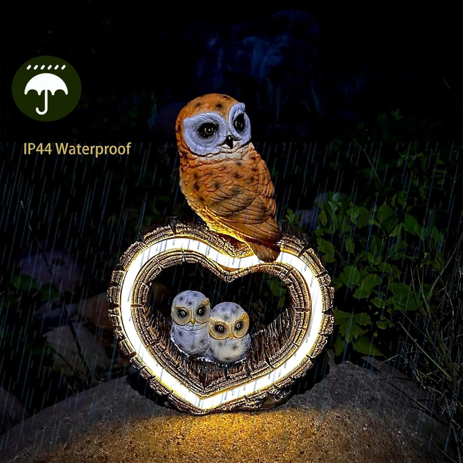 xxoasis glowing heart light at night highlighting ambient outdoor illumination benefit