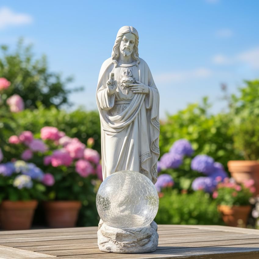 xxoasis statue on garden pathway illustrating weatherproof outdoor placement and soft lighting