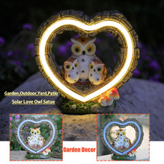 xxoasis owl lit at night providing soft pathway illumination