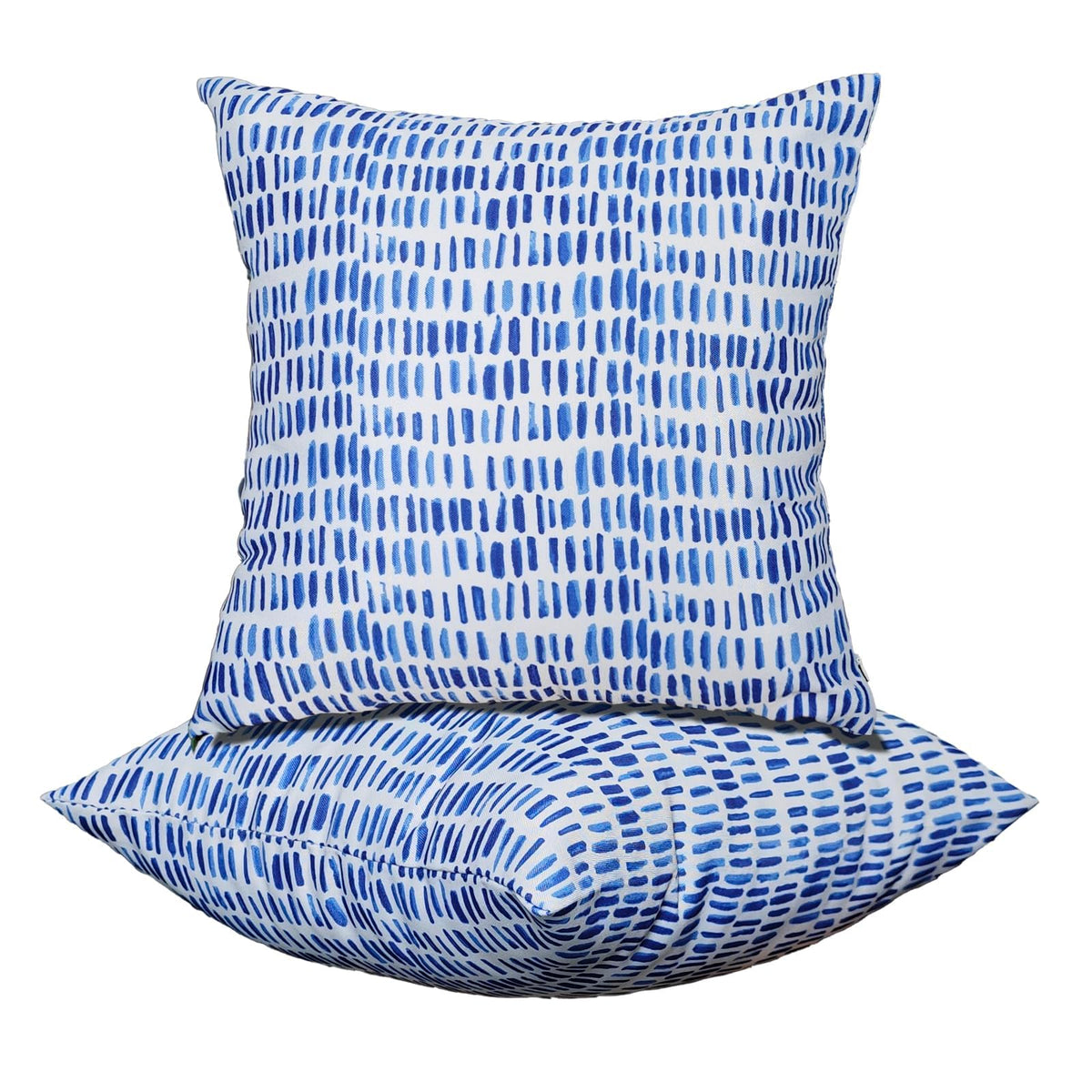 XXPILOS front view of two decorative outdoor pillows showing vibrant pattern and included inserts for instant styling