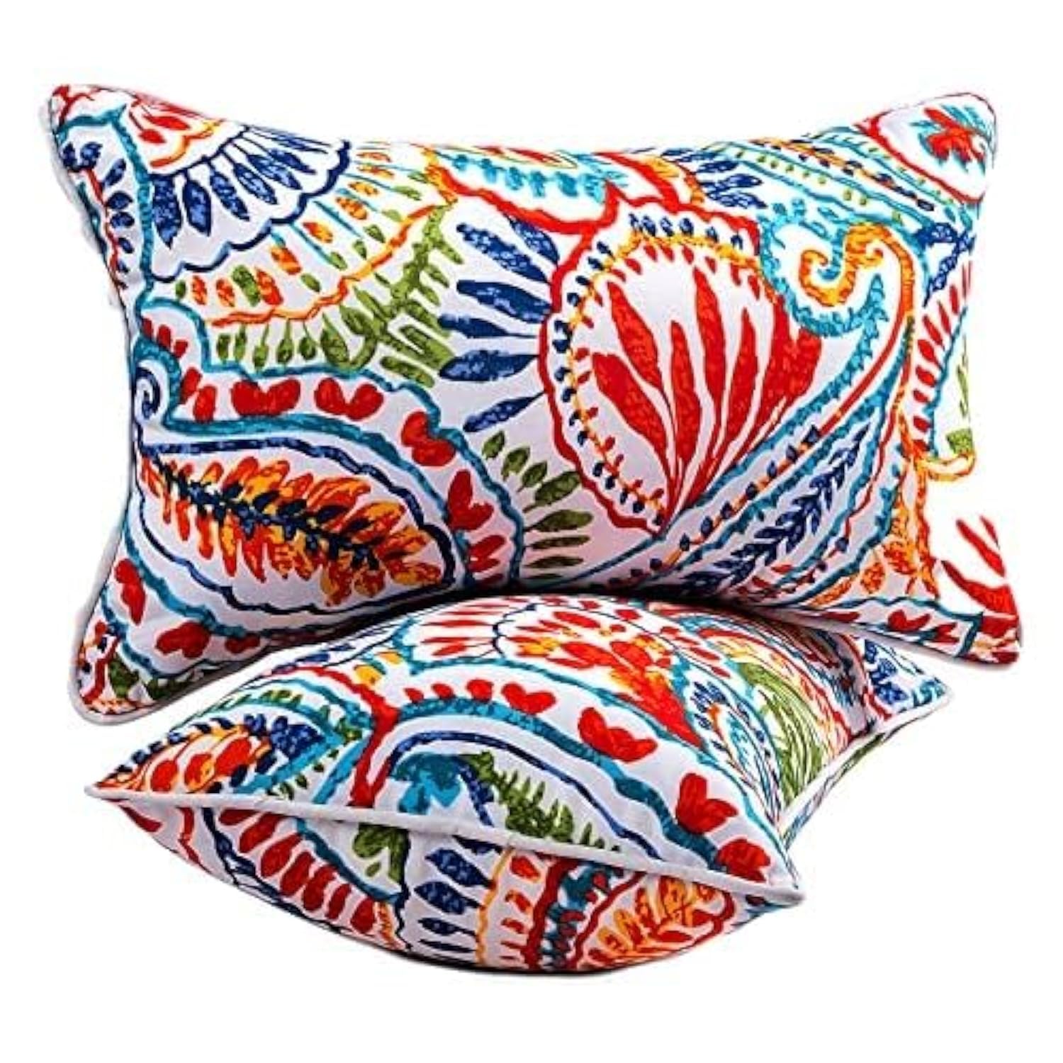 XXPILOS front view of both 12x20 pillows showing pattern and vibrant color benefits