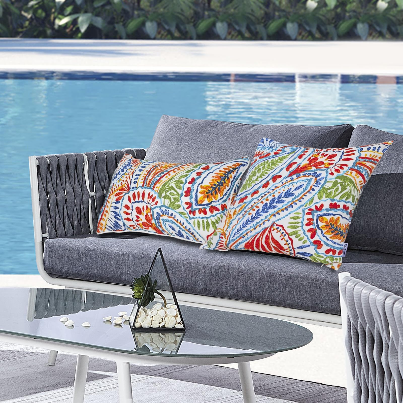 XXPILOS pillows beside a ruler showing 12x20 inch size for accurate placement