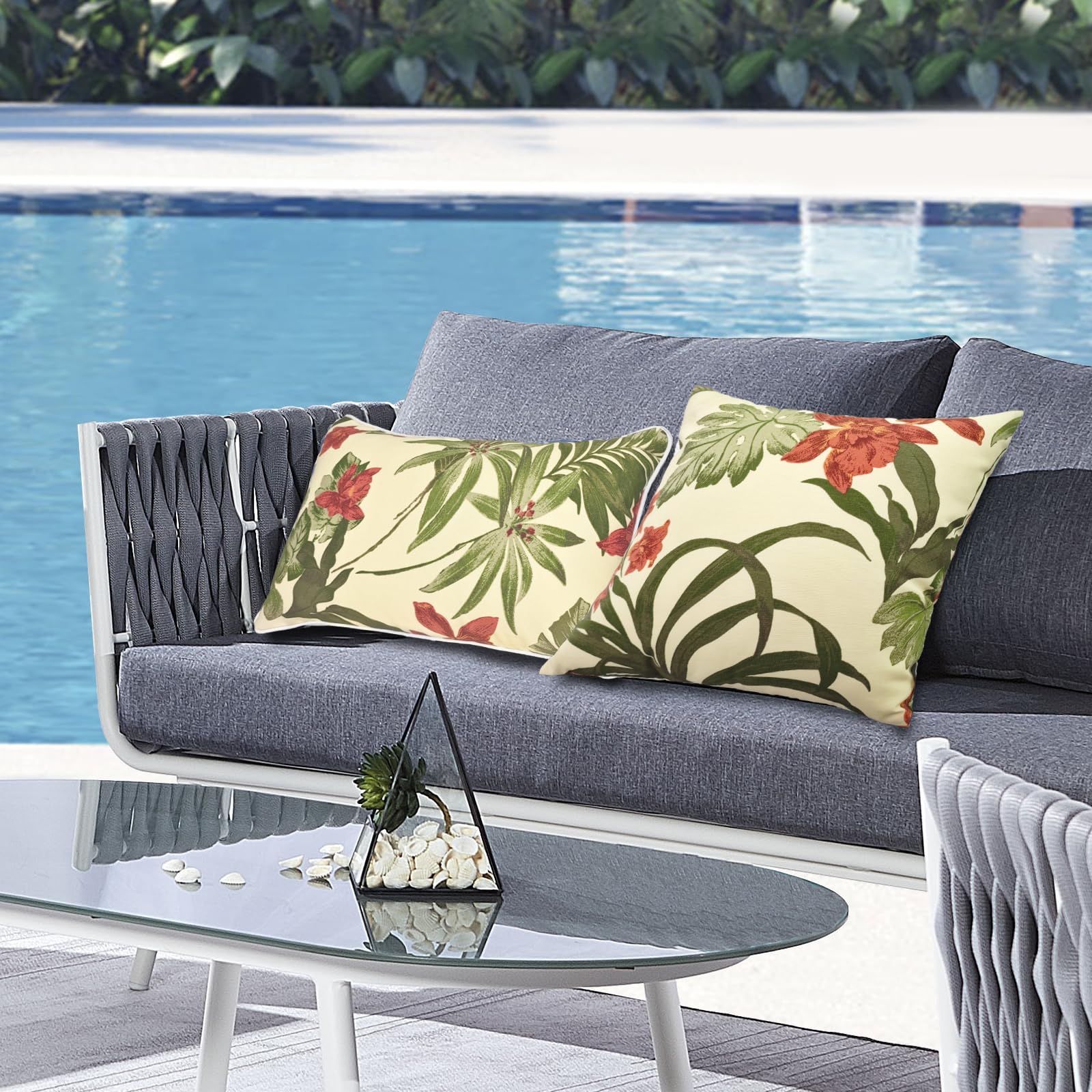 XXPILOS pillow beside chair showing true 18x18 inch scale for fit
