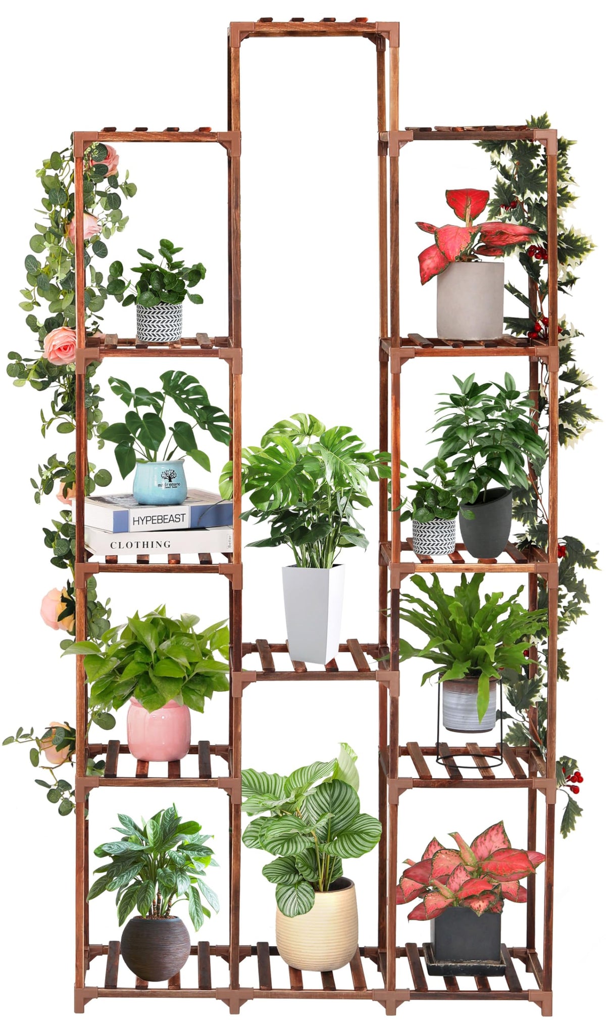 XXXFLOWER front view showing full 13-tier plant display and space-saving benefit
