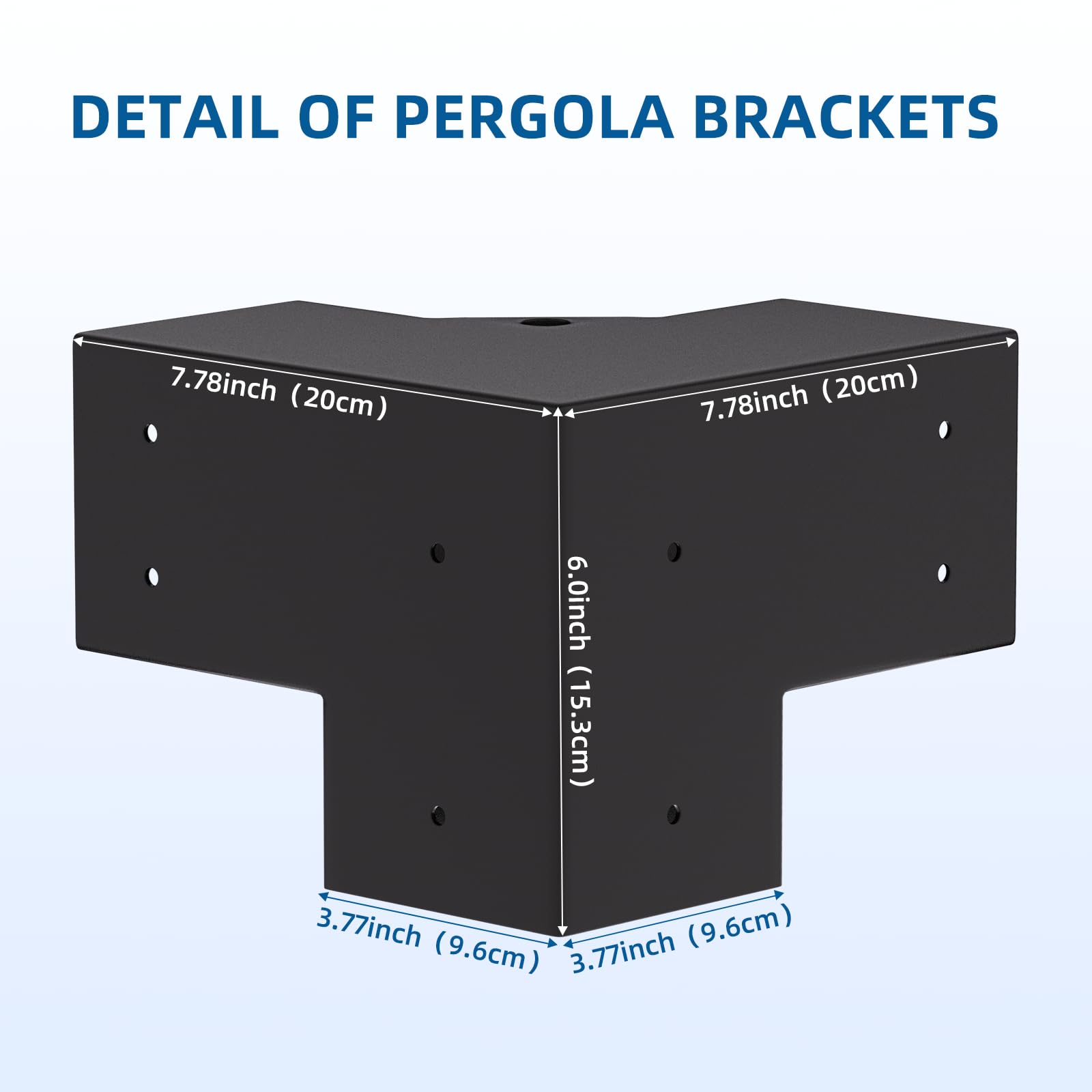 XYADX bracket close-up showing drainage slots that protect wood from standing water
