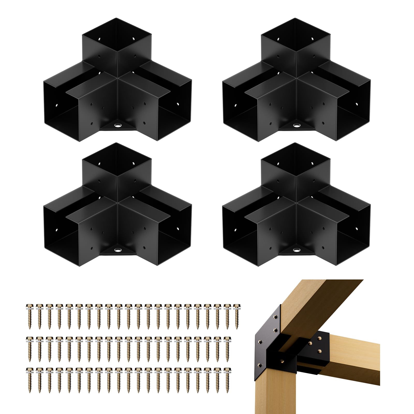 XYADX front view of 4-pack brackets showing configuration and easy assembly benefit