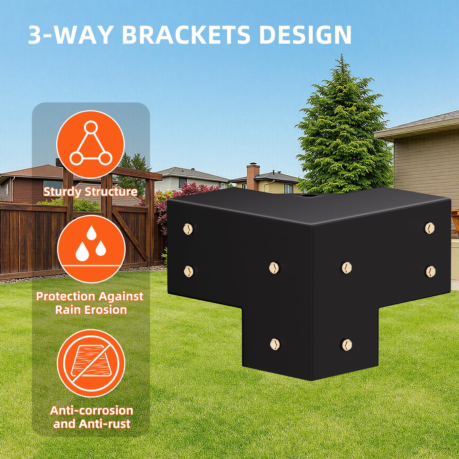XYADX bracket installed on 4x4 post demonstrating secure structural support