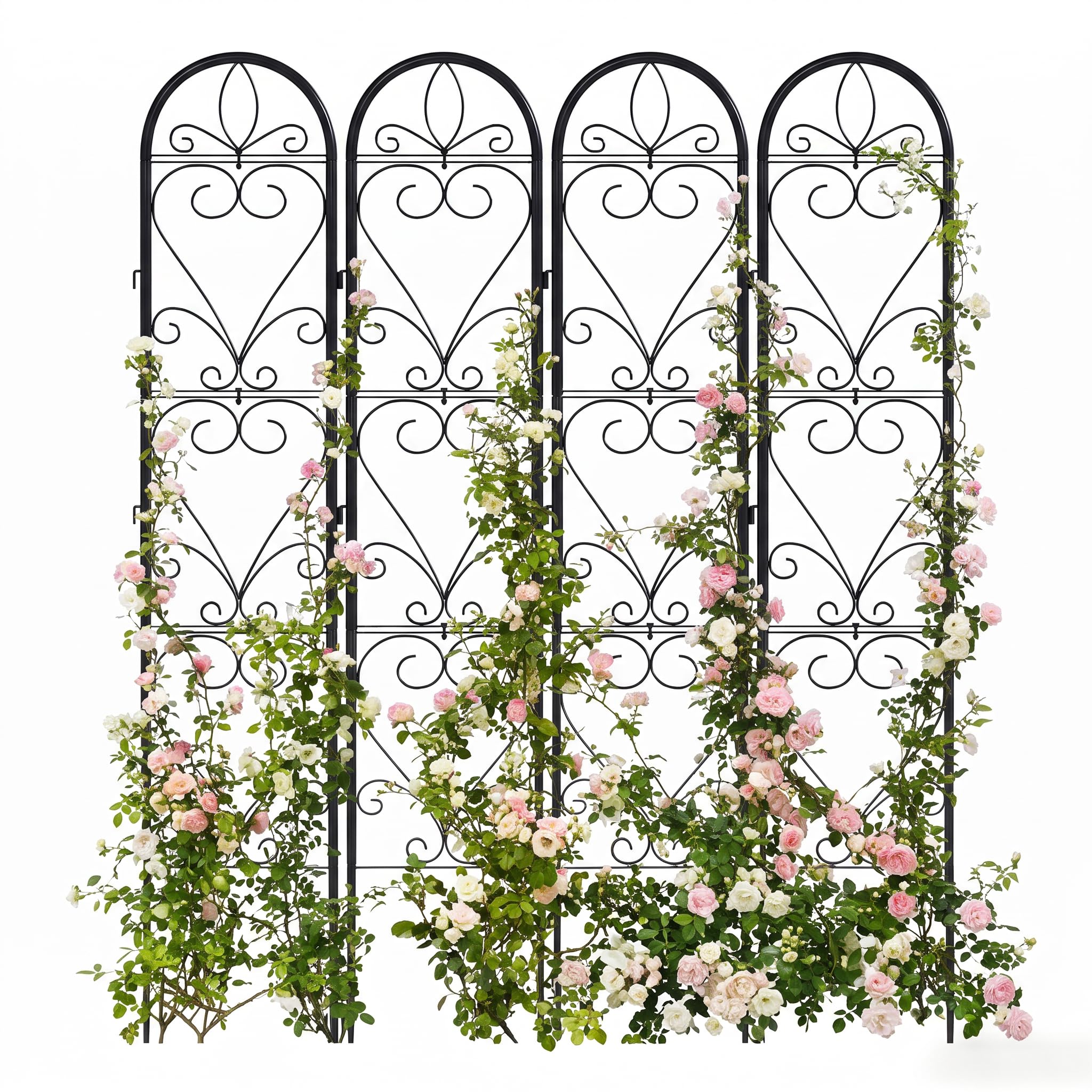 XYCCRX front view of four connected trellis panels showing neat garden support benefit