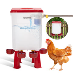 Xyingshine front view of 2 gallon waterer showing stable base and cups for easy refills