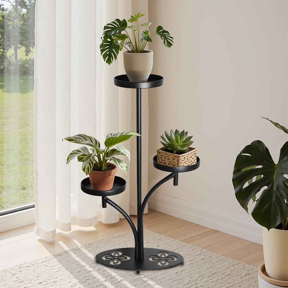 XZHXZH front view of 3-tier plant stand showing compact display and tidy styling