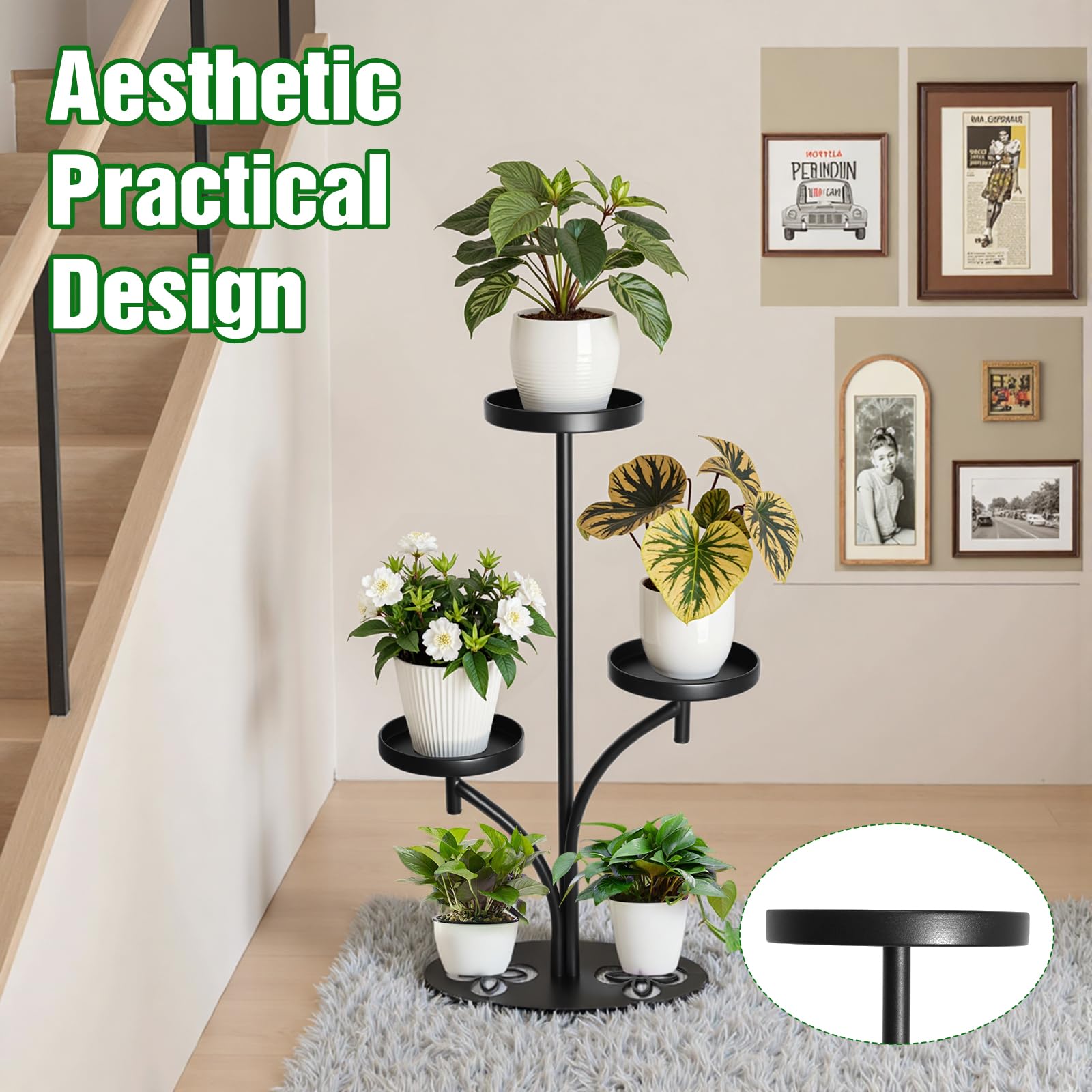 XZHXZH plant stand staged in living room to save space and enhance decor