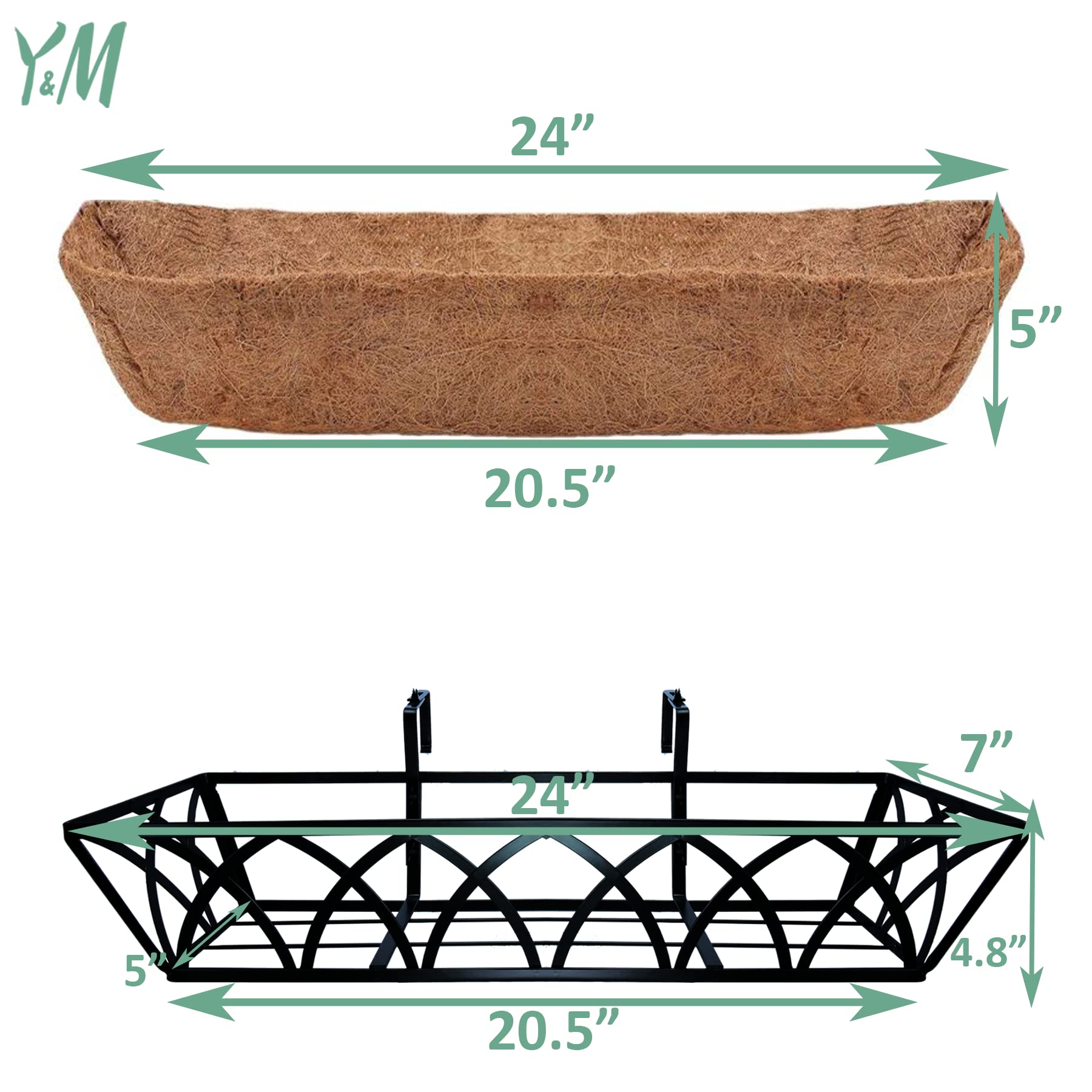 Y&M adjustable hanging bracket detail demonstrating secure railing fit