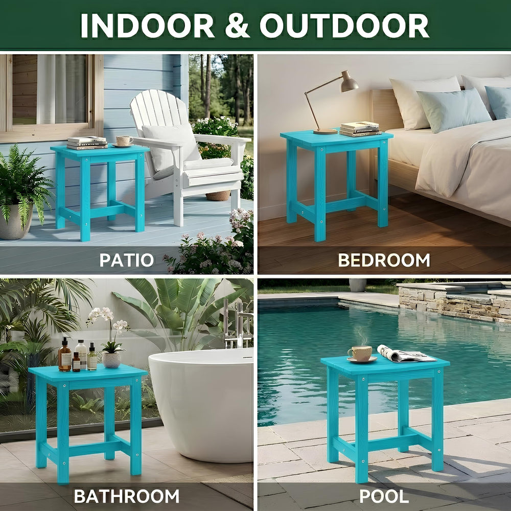 Y&M balcony lifestyle with table holding drinks showing space-saving benefit