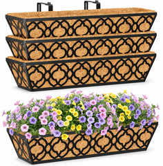 Y&M front view of 24 inch railing planter shows clean lines and durable finish