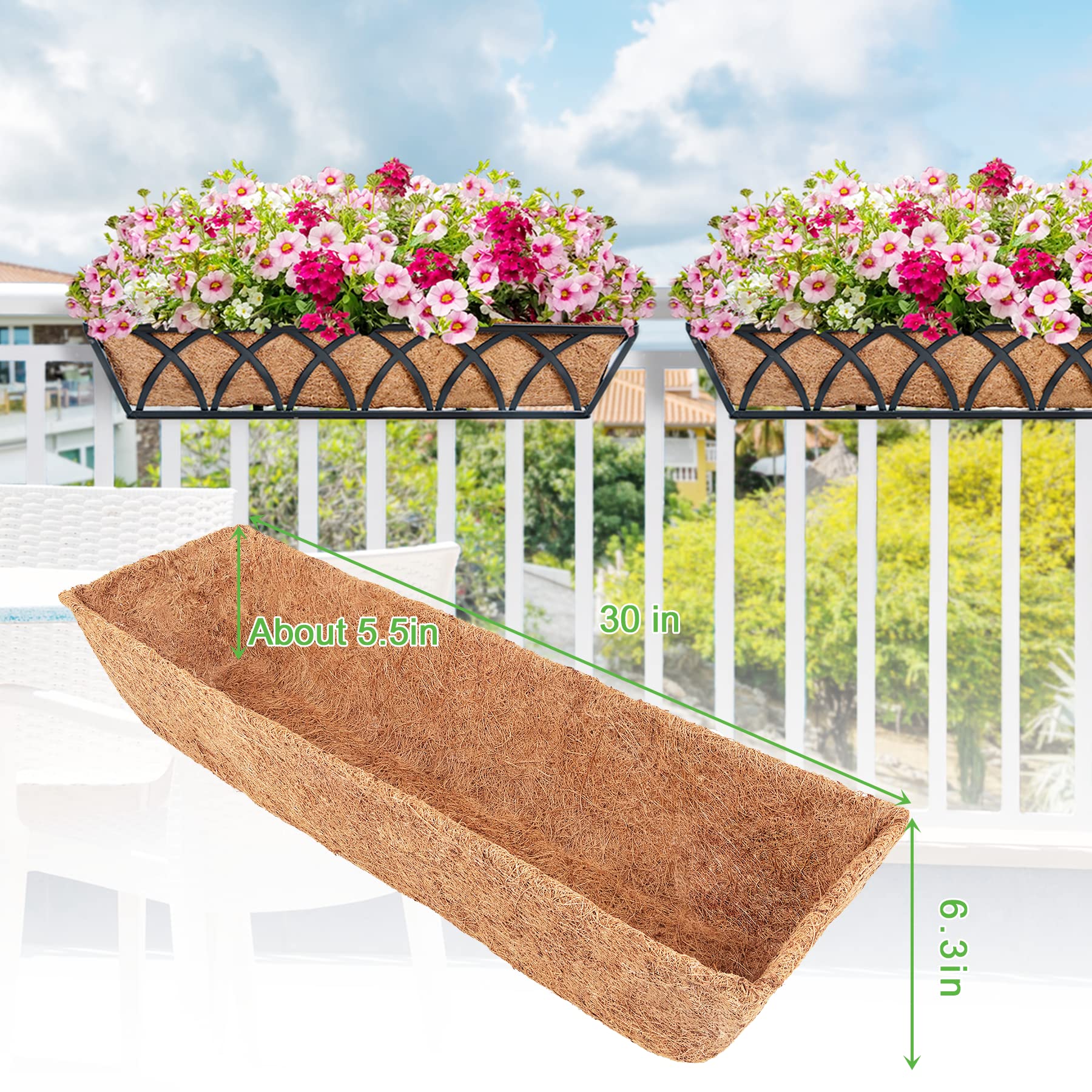 Y&M liner installed on deck rail planter showing improved drainage and stability