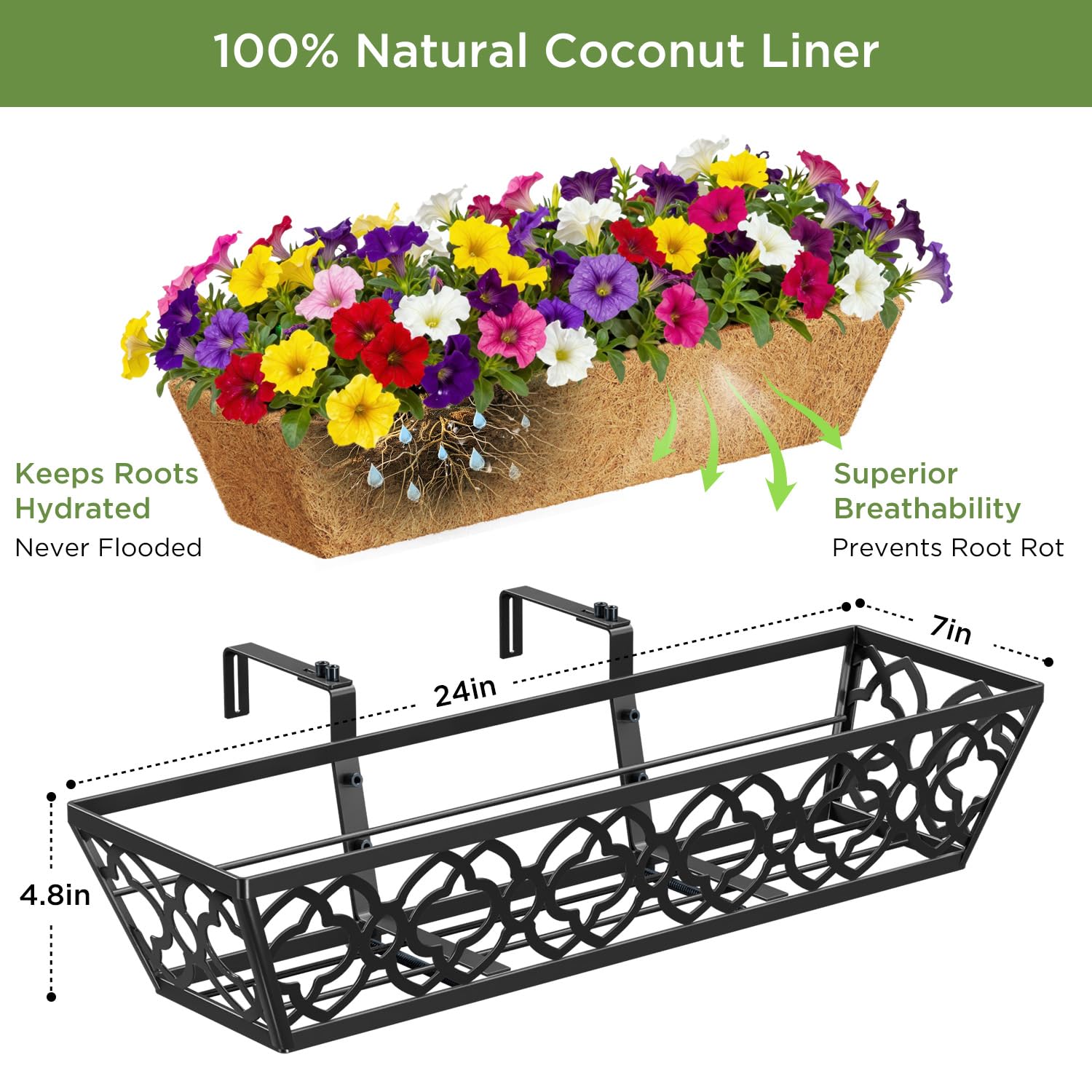 Y&M planter filled with blooming flowers showing curb appeal enhancement