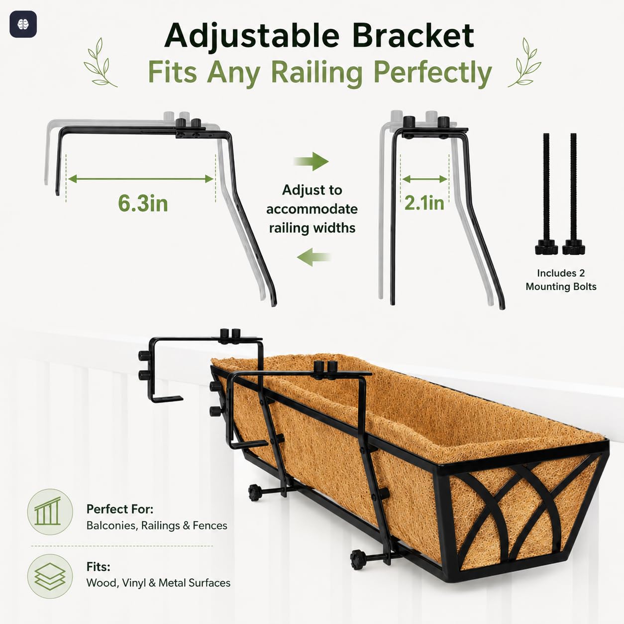 Y&M size comparison with garden tools showing planter scale and capacity