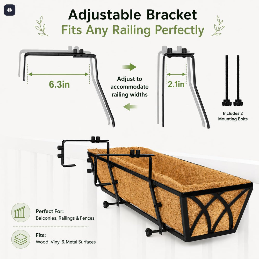 Y&M size comparison with garden tools showing planter scale and capacity