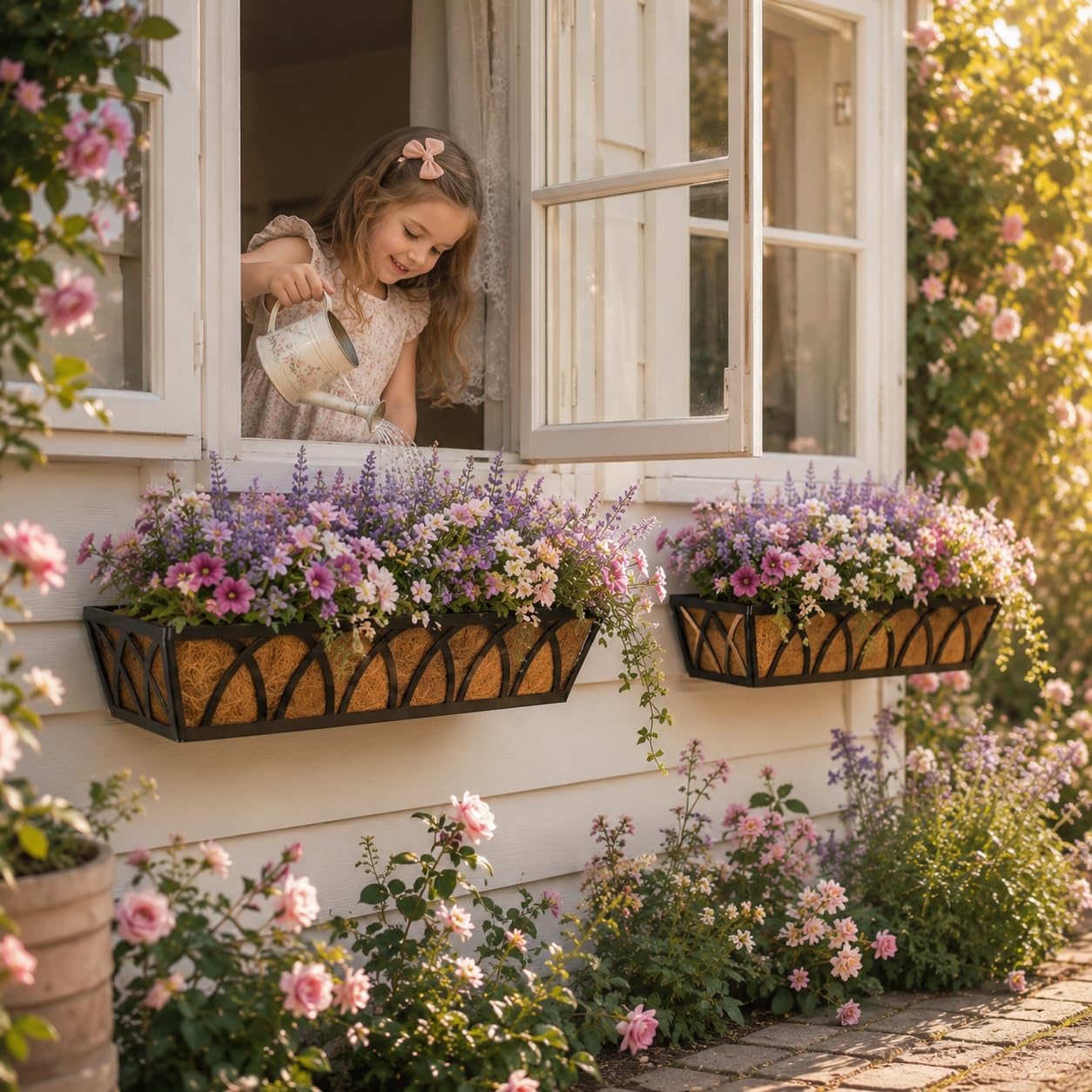 Y&M window-sill setup used as a freestanding planter for easy decorating