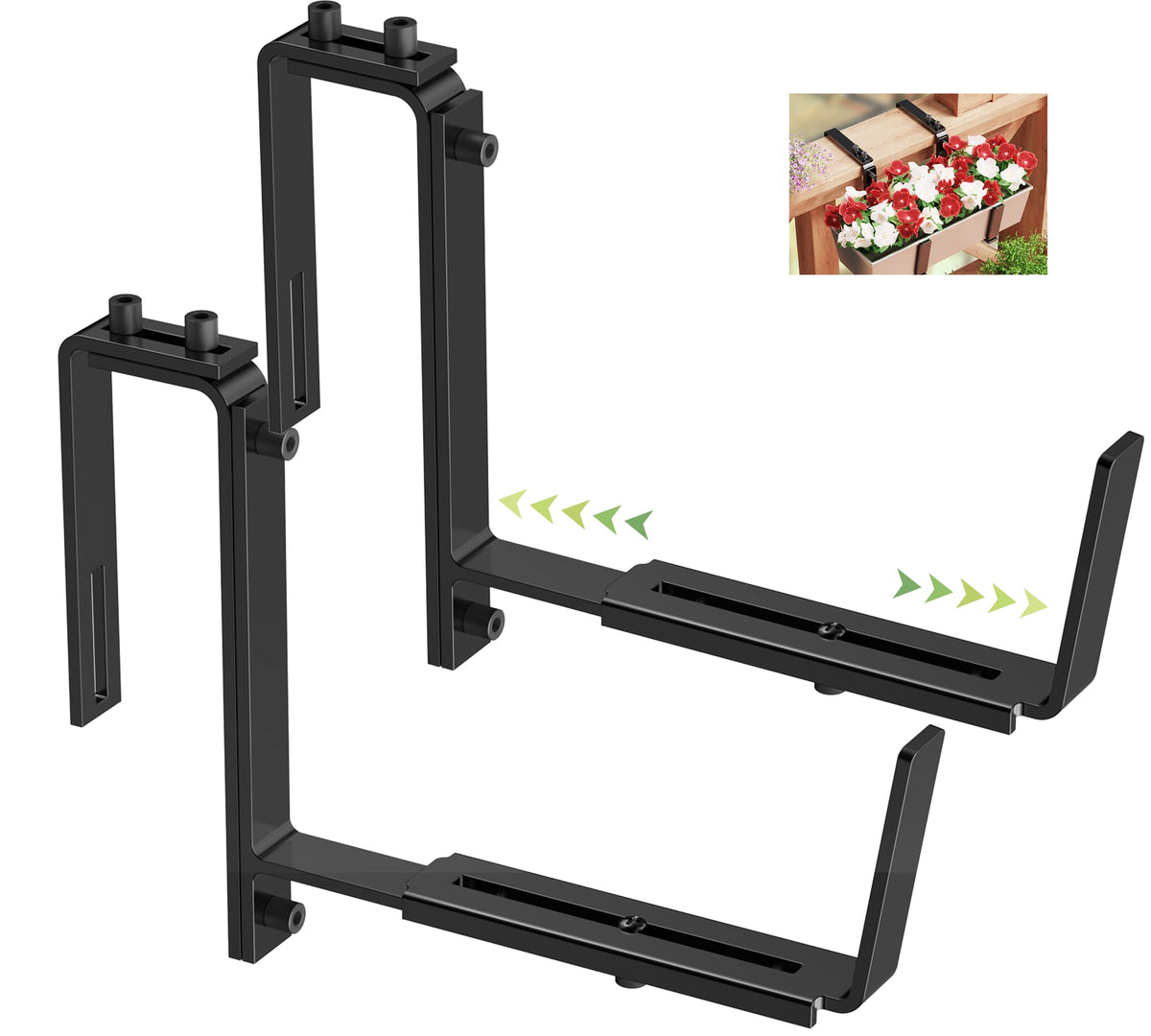Y&M front view of two mounted brackets showing secure support benefit