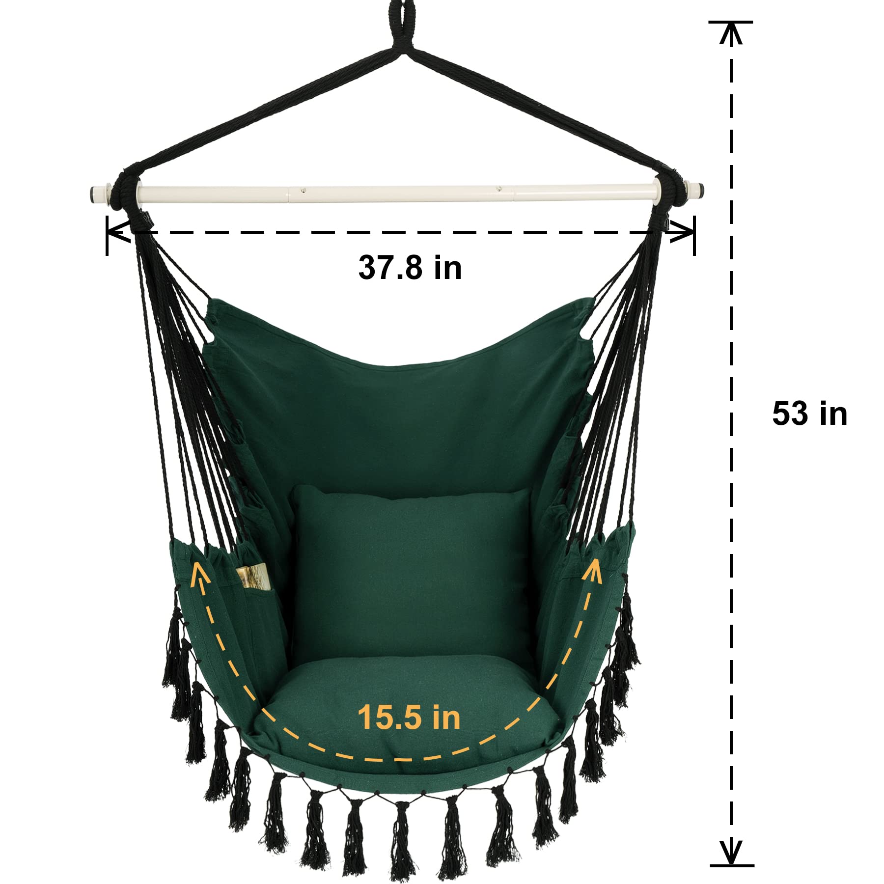 Y- STOP size comparison with person showing scale and generous seating capacity
