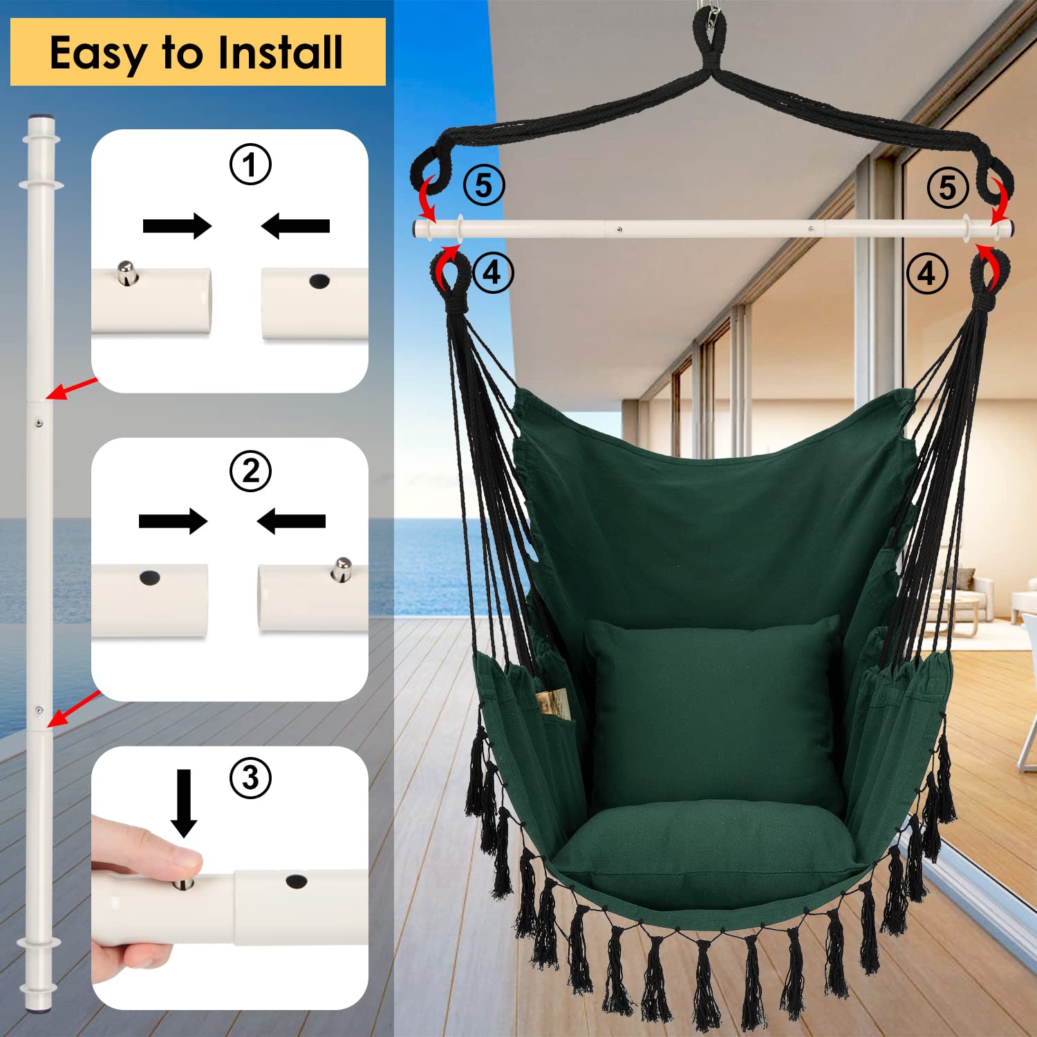 Y- STOP side pocket holding phone and book for convenient storage