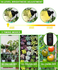 yadoker close-up of LED array highlighting 5000K diodes and bright even coverage for healthier foliage