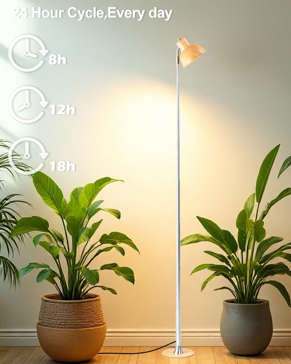 yadoker timer and 10-level brightness control panel for precise daily scheduling