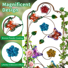 YADOOLIFE ornate butterfly and hummingbird detail enhancing plant support