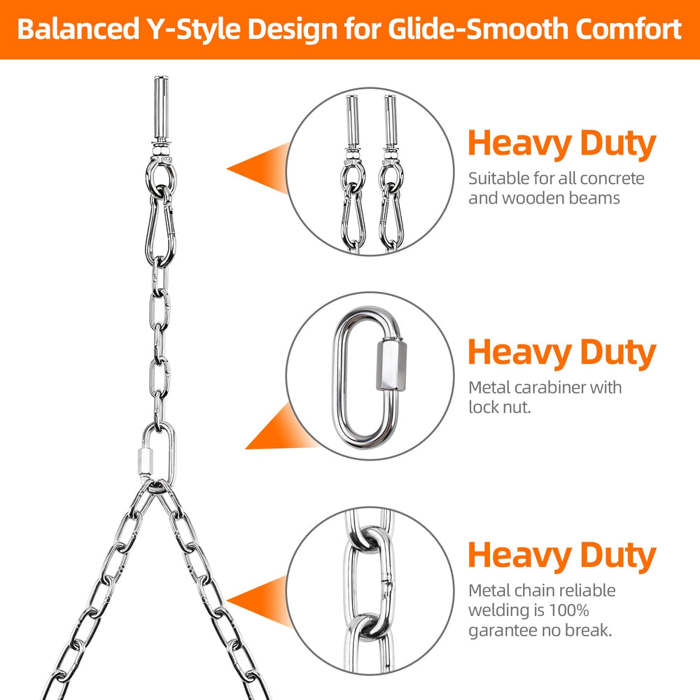 Yaeccc chains attached to concrete ceiling showing safe anchor compatibility