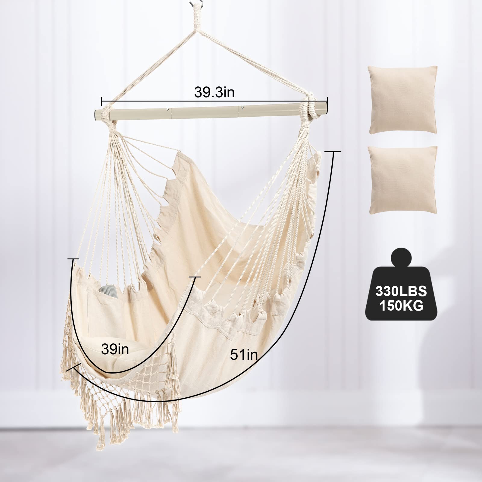 YAERSI cushions and side pocket holding a book for convenient storage