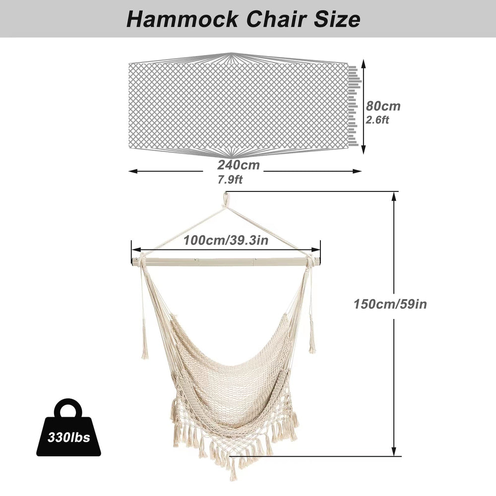 YAERSI hammock chair folded for compact storage and easy transport benefit