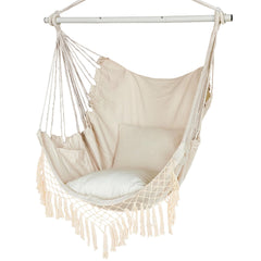 YAERSI hammock chair front view showing seat and cushions for relaxed lounging