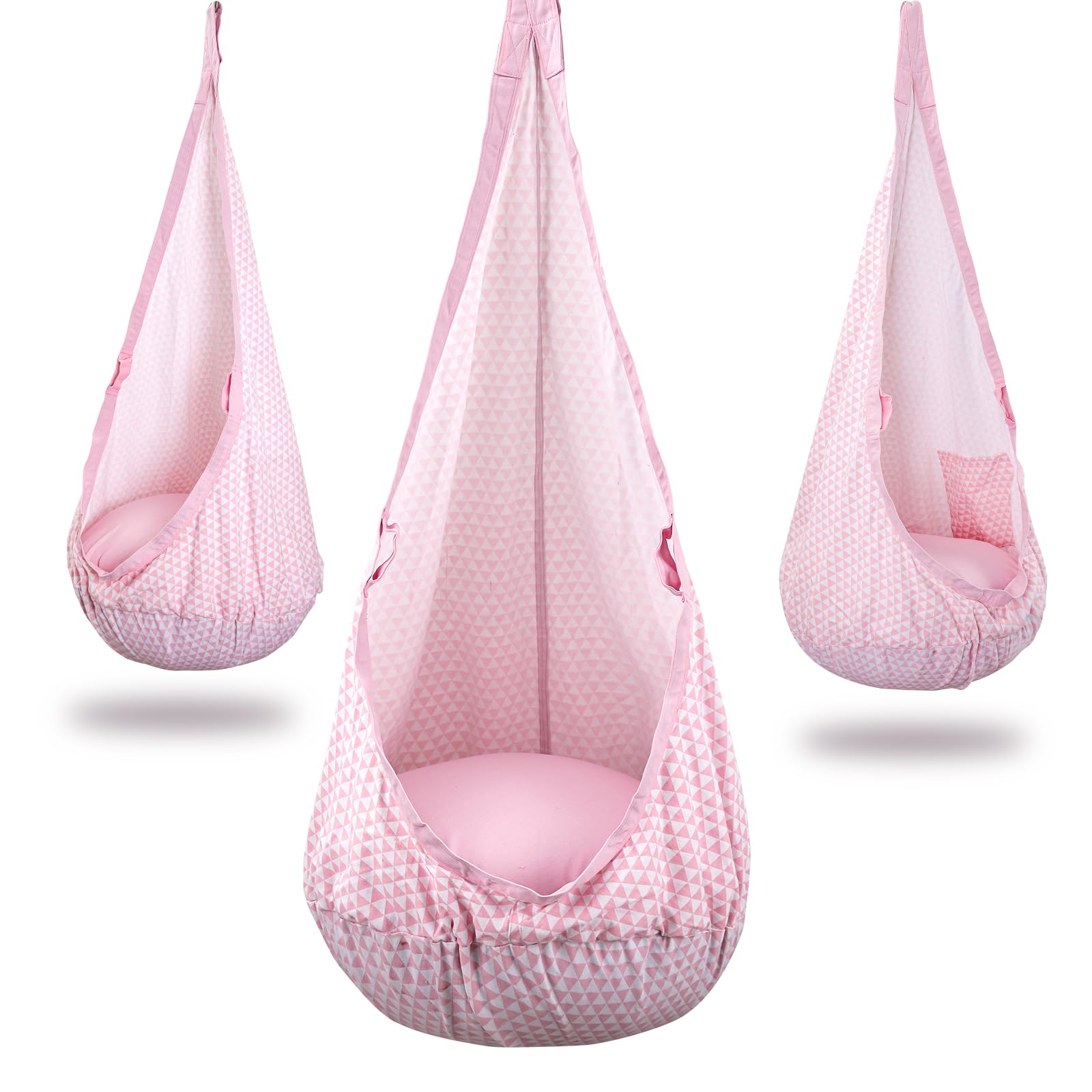 YAERSI pod swing front view showing full hammock chair and comfort