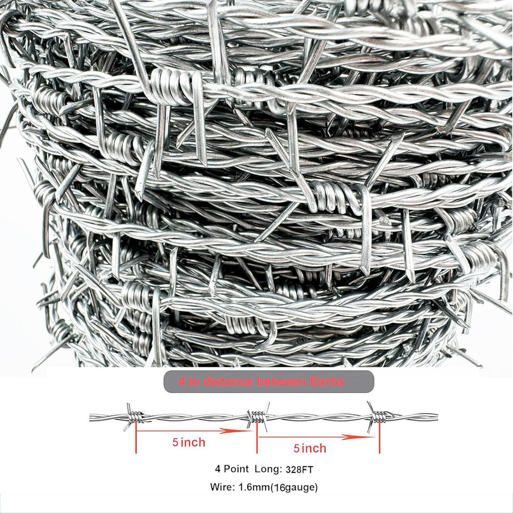 YAGJIA close-up of sharp 4-point barbs highlighting deterrent effectiveness