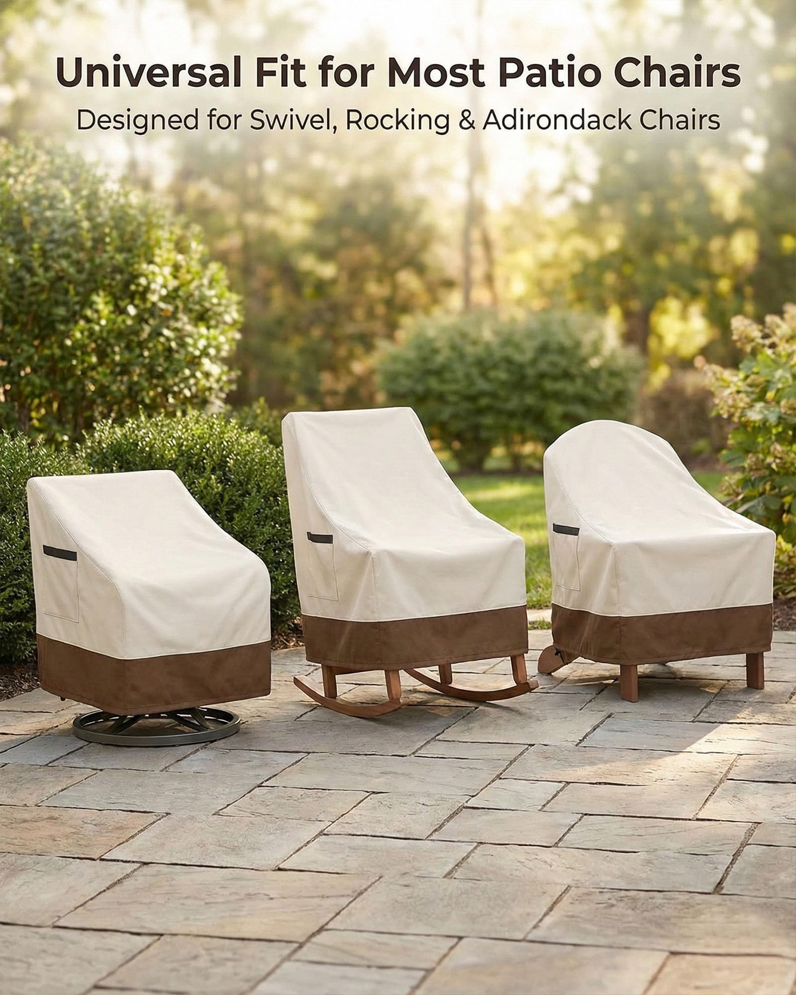 Yagvany side profile of cover fitted on standard chair demonstrating secure fit