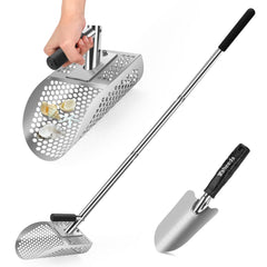 Yaheeda front view scoop showing durable stainless steel and shape for faster finds